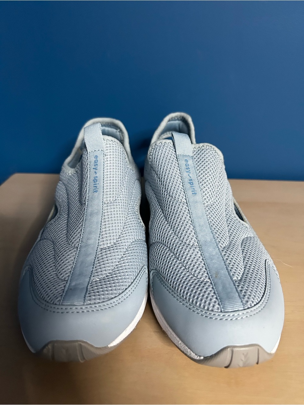 Women’s Easy Spirit Slip-On Mesh Sneakers in Light Blue 8w